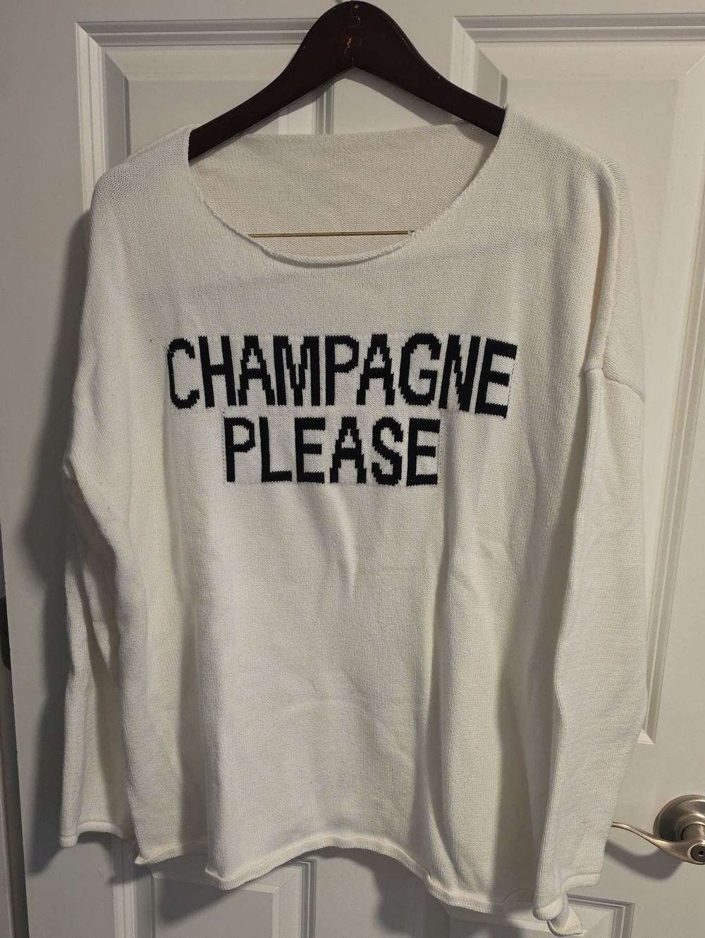 Champagne Please White Women's Sweater